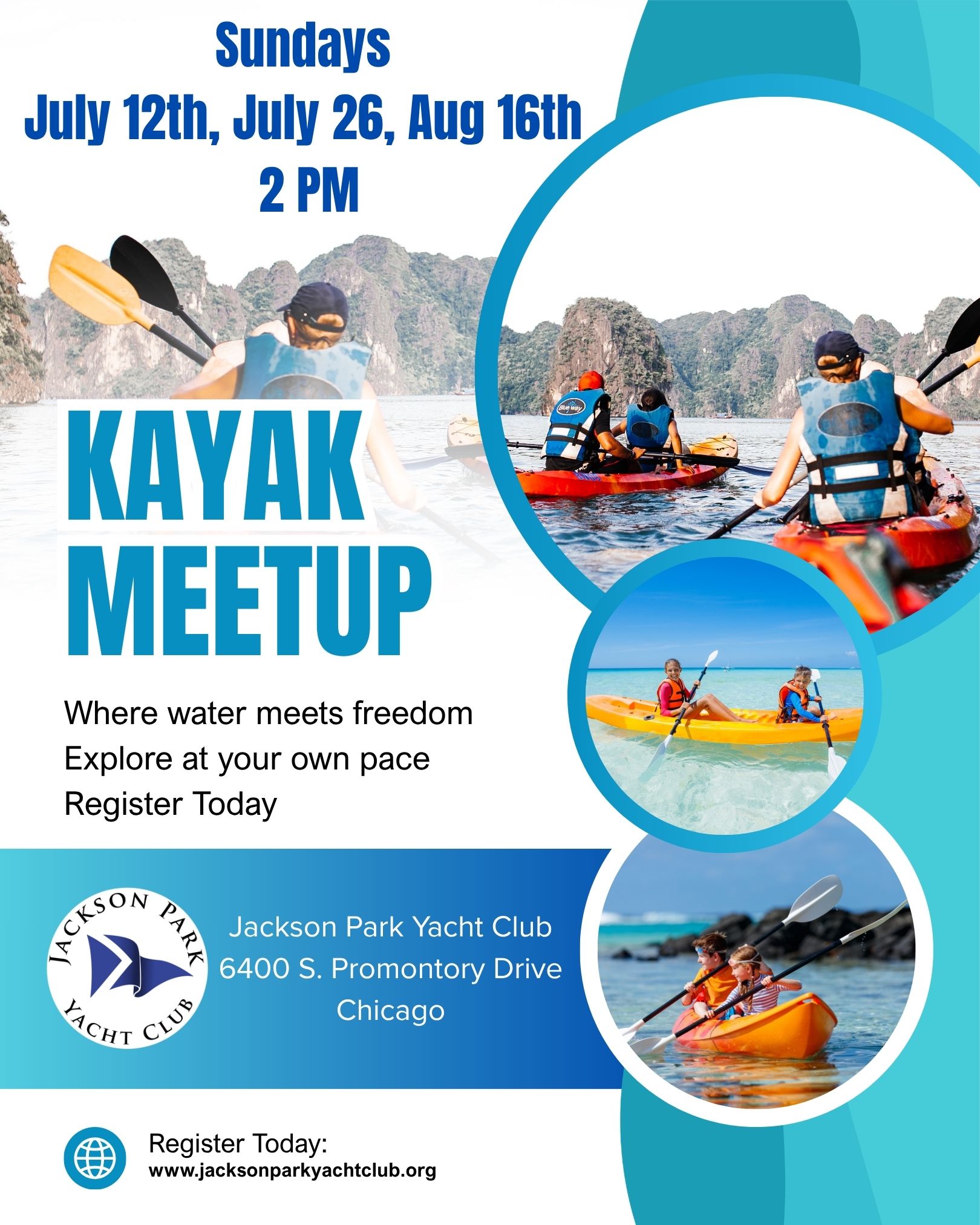 Kayaking meetups on Sundays