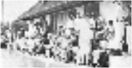 Hi-jinks day while clubhouse was on floating barge in 1928